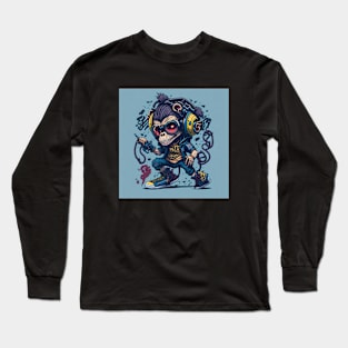 Monkey wearing hip-hop clothes Long Sleeve T-Shirt